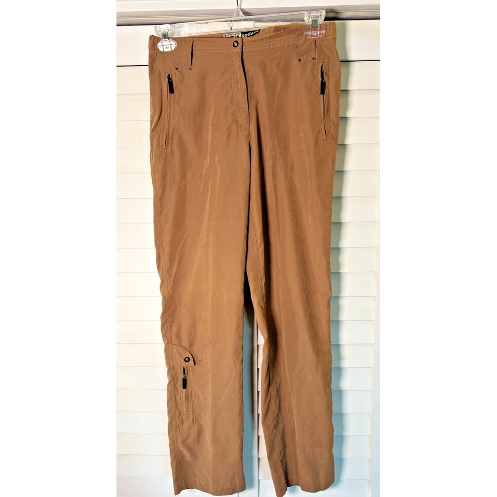 NEW Jamie Sadock Womens Brown Tech Golf Pants Straight Leg Ankle Soft | Sz 8
